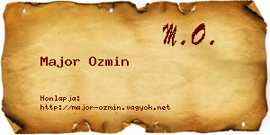 Major Ozmin névjegykártya